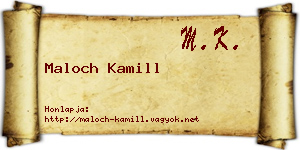 Maloch Kamill névjegykártya